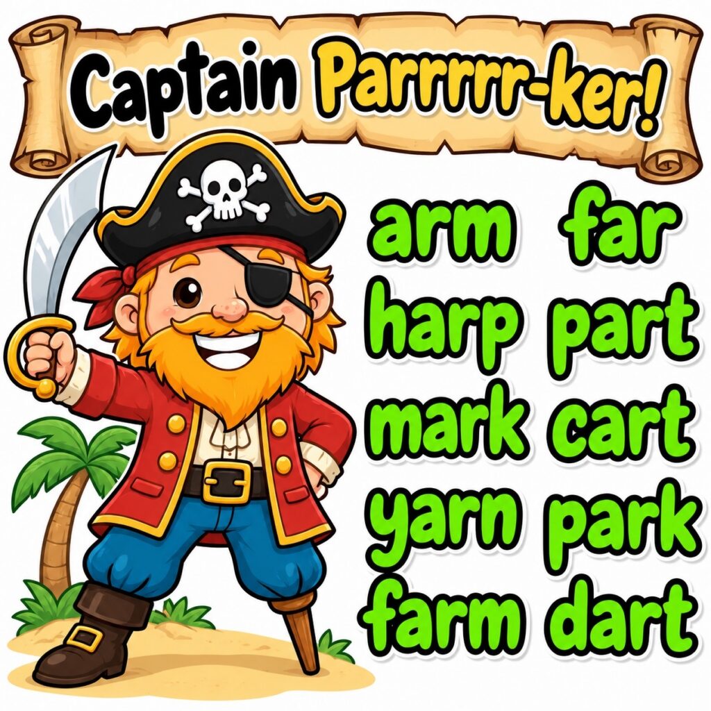 Captain Parrrr-ker! – Bossy R (AR) Phonics Activity
